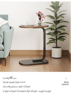SILVER GERMANY C Shaped Side Table, Coffee Table, End Table Under Sofa Living Room Table Snack Laptop Holder Stable Metal Frame for Bedroom Office Sofa Bed Side Table, Easy to assemble  - Image 2