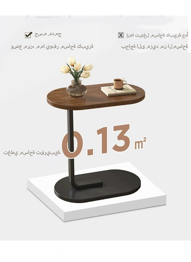 ألمانيا الفضية طاولة جانبية على شكل C، طاولة القهوة، طاولة نهاية تحت الأريكة، طاولة غرفة المعيشة، وجبة خفيفة، حامل كمبيوتر محمول، إطار معدني ثابت لغرفة النوم، المكتب، الأريكة، السرير، طاولة جانبية، سهلة التجميع  - Image 3