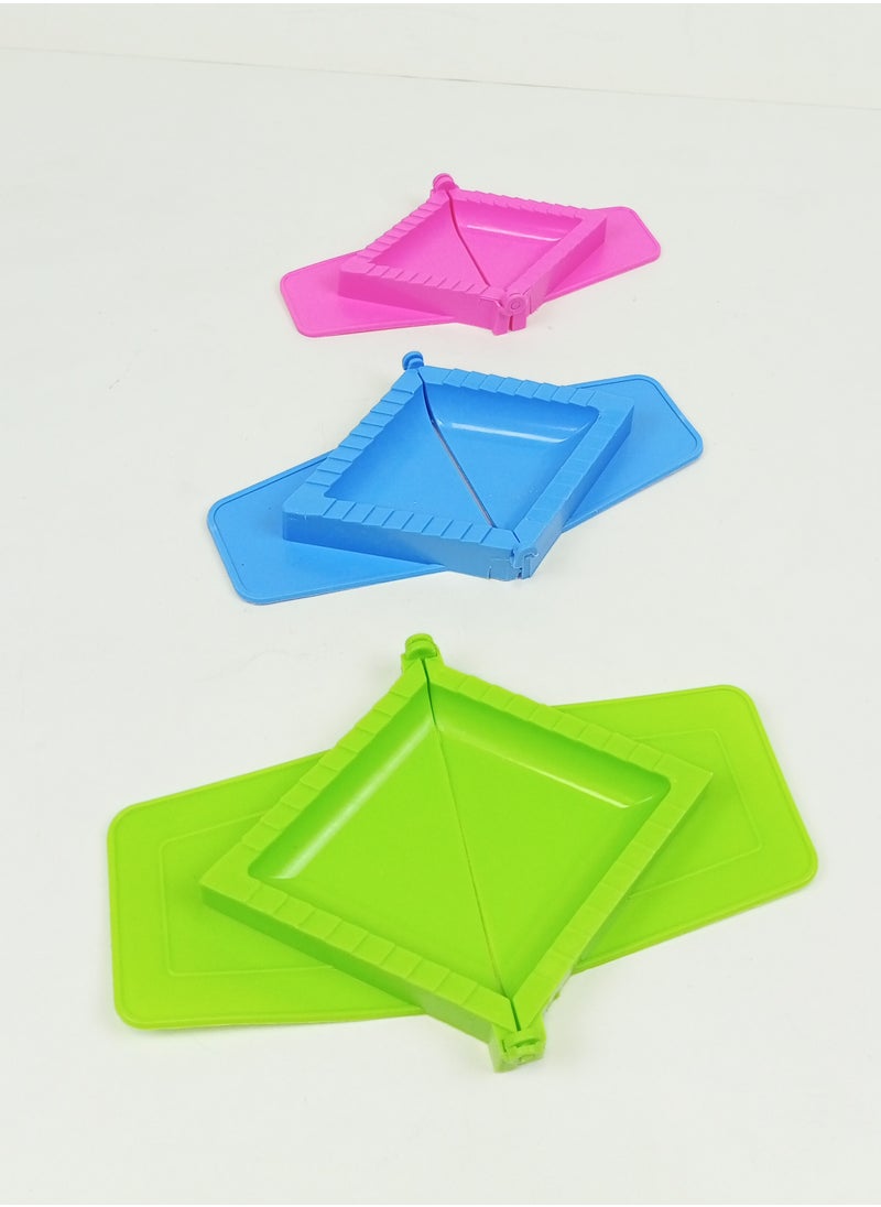 LY 3-Piece Dough Press Samosa Dumpling Mould Multicolor  - Image 1