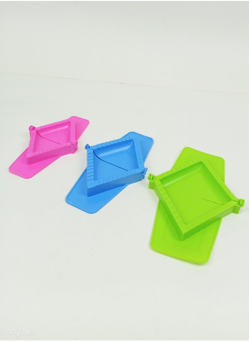 LY 3-Piece Dough Press Samosa Dumpling Mould Multicolor  - Image 3
