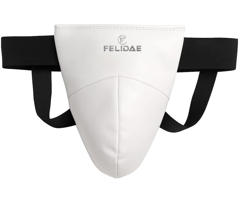 FELIDAE Groin Guard for Boxing, Muay Thai, Kickboxing and MMA Fighting, Maya Hide Leather Abdo Gear for Martial Arts Training, Men Jockstrap Abdominal Protector for Sparring, Taekwondo (Medium) - Image 1
