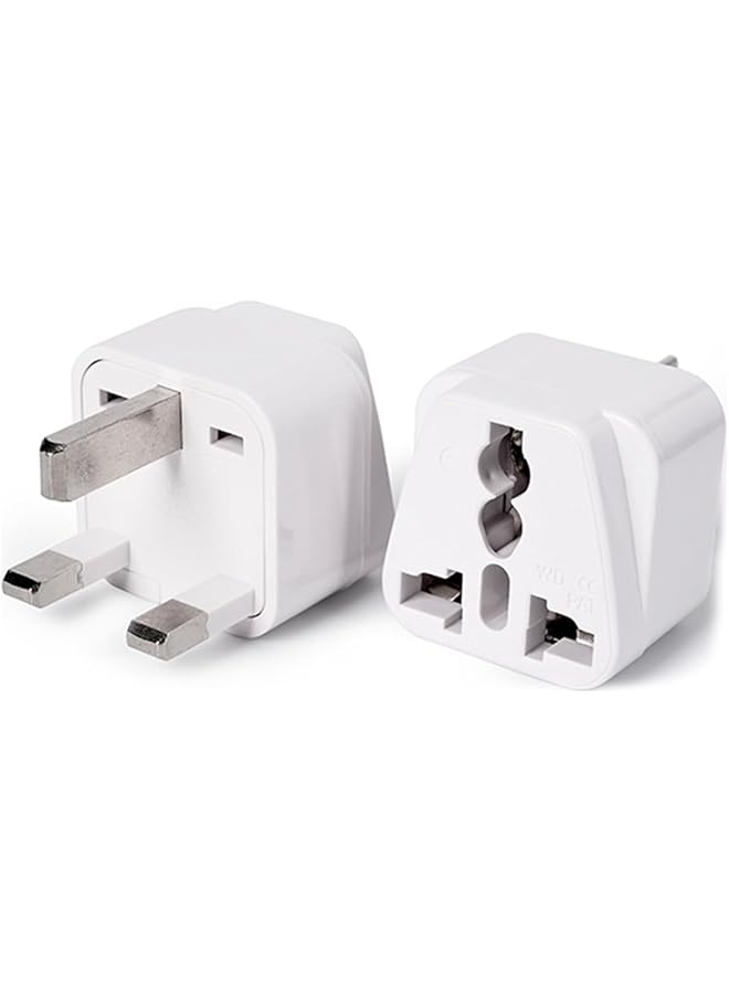 PROMASS بروماس [عبوة من 2] نوع G محول طاقة AC عالمي AU/US/EU إلى المملكة المتحدة والإمارات العربية المتحدة ، محول سفر ، محول مخرج ، مقبس - Image 1