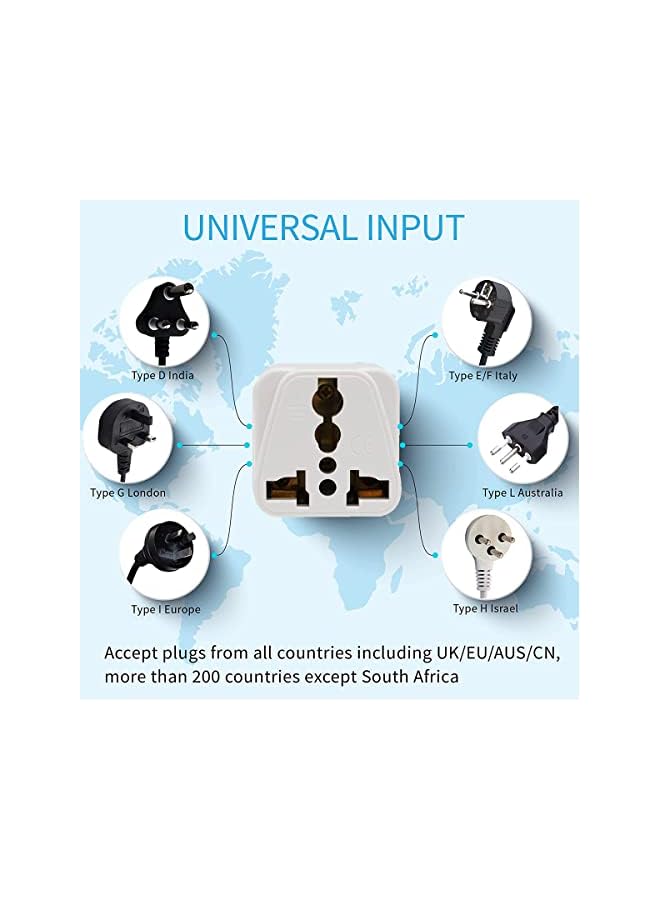 PROMASS بروماس [عبوة من 2] نوع G محول طاقة AC عالمي AU/US/EU إلى المملكة المتحدة والإمارات العربية المتحدة ، محول سفر ، محول مخرج ، مقبس - Image 3