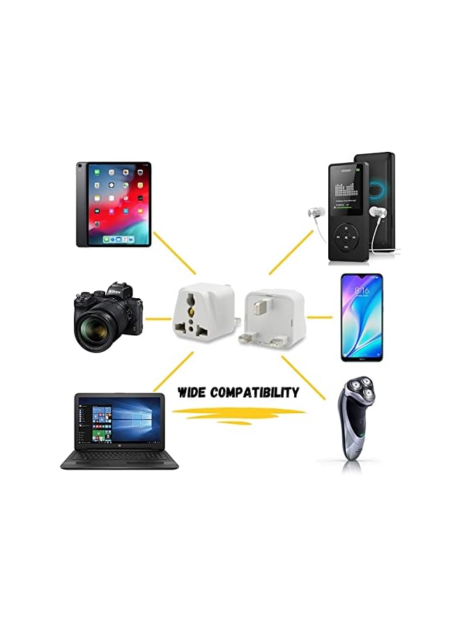 PROMASS بروماس [عبوة من 2] نوع G محول طاقة AC عالمي AU/US/EU إلى المملكة المتحدة والإمارات العربية المتحدة ، محول سفر ، محول مخرج ، مقبس - Image 5