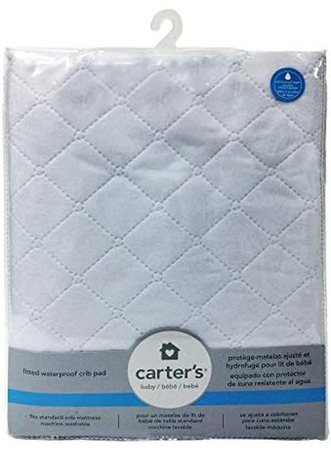carter's Waterproof Fitted Crib Mattress Pad And Toddler Crib Mattress Protector Baby Crib Mattress Cover Protective Sheet For Boys And Girls Bedding Sets White - Image 4