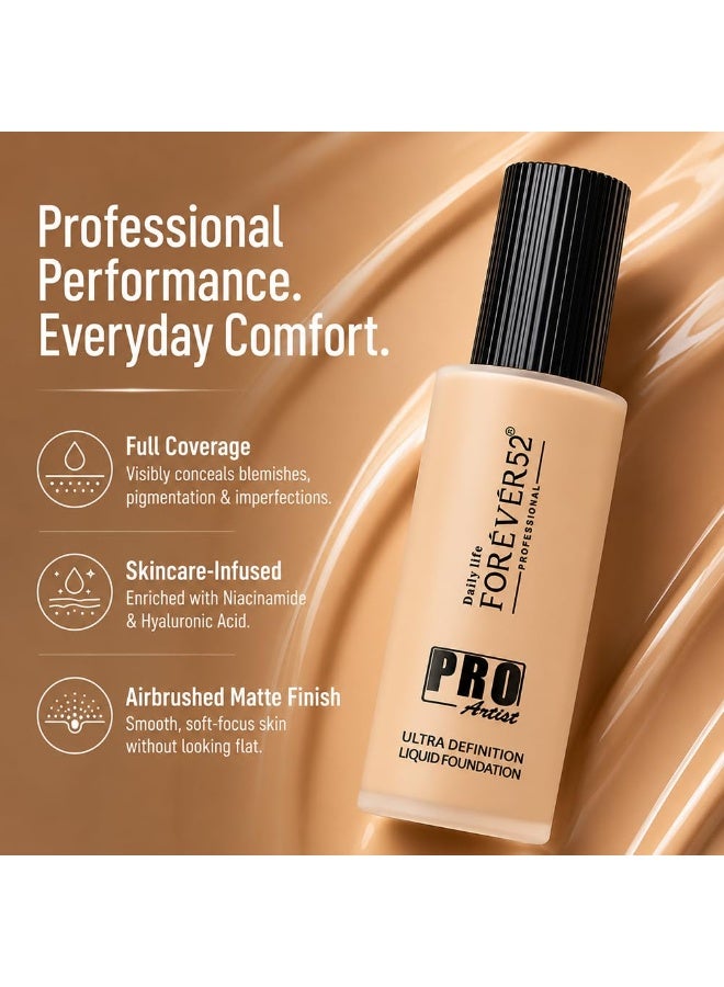 Daily Life Forever52 Pro Artist Ultra Definition Liquid Foundation | Long Lasting, Full Coverage, 24H, Waterproof & Sweatproof, Lightweight Hydrating, Oil-Free Formula - Caramel  60ML - Image 4