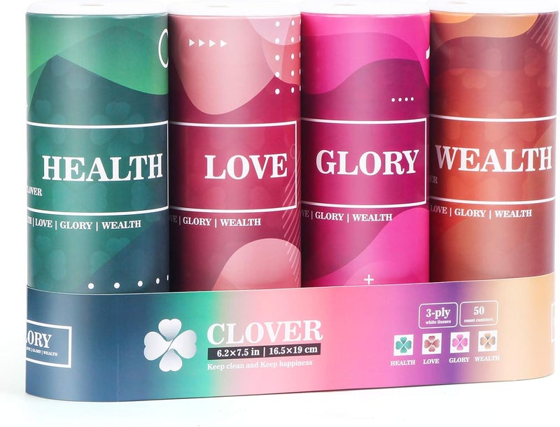 ã‚¯ãƒ­ãƒãƒ¼(Clover) Travel Tissues 3-Ply Facial Tissues & Car Tissues - Compact Tissue Canister for Cup Holder, Office, Bedroom, Vanity (Lition Pack of 4) - Image 1