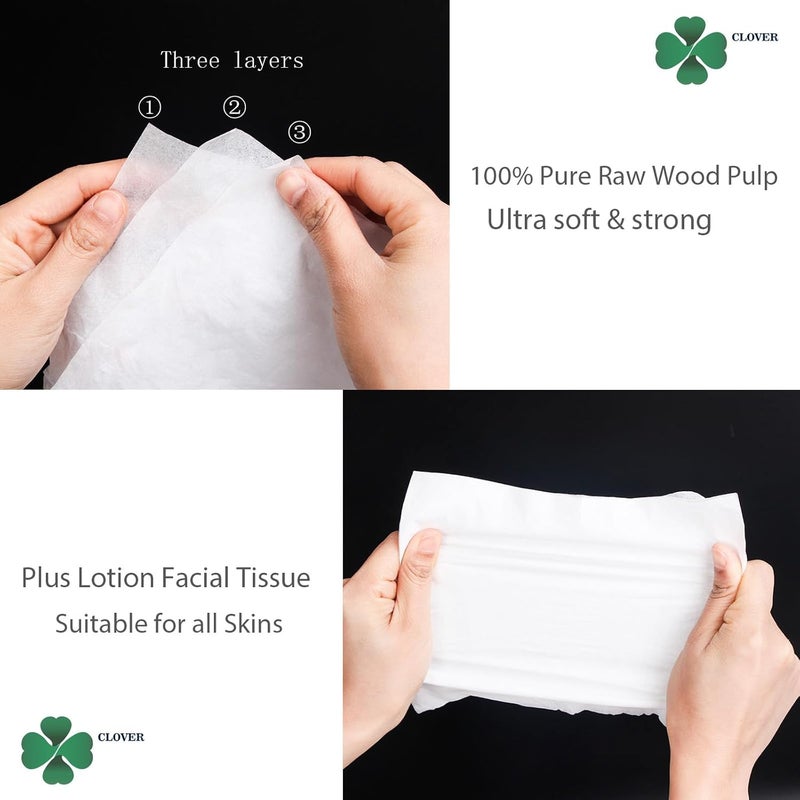 ã‚¯ãƒ­ãƒãƒ¼(Clover) Travel Tissues 3-Ply Facial Tissues & Car Tissues - Compact Tissue Canister for Cup Holder, Office, Bedroom, Vanity (Lition Pack of 4) - Image 4