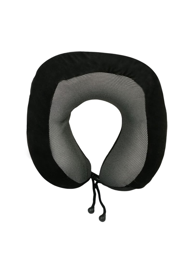 Agc U Shape Neck Pillow for Kids and Adults - Travel Soft Neck Pillow for Airplane Travel for Men, Women & Kids, Memory Foam Neck Pillow, Air Travel Neck Pillow UC1018  (Black) - Image 1