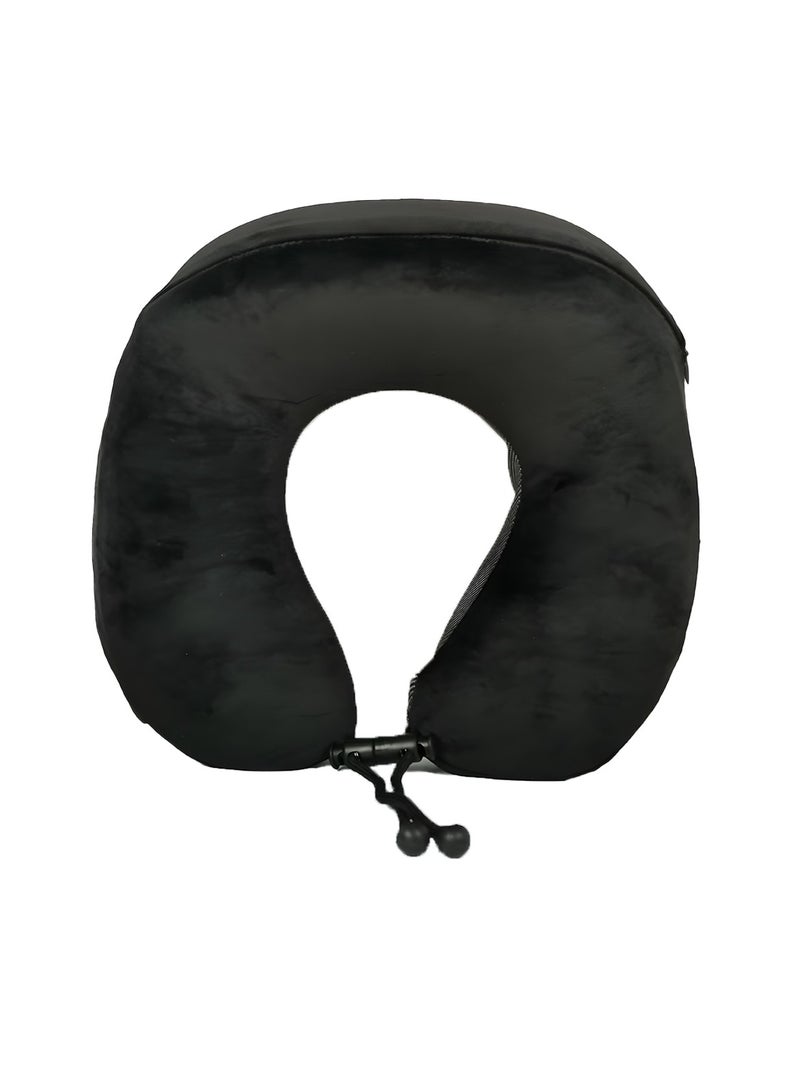 Agc U Shape Neck Pillow for Kids and Adults - Travel Soft Neck Pillow for Airplane Travel for Men, Women & Kids, Memory Foam Neck Pillow, Air Travel Neck Pillow UC1018  (Black) - Image 2