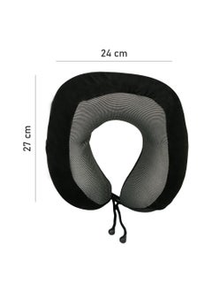 Agc U Shape Neck Pillow for Kids and Adults - Travel Soft Neck Pillow for Airplane Travel for Men, Women & Kids, Memory Foam Neck Pillow, Air Travel Neck Pillow UC1018  (Black)  - Image 3