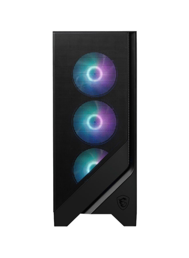 إم اس أي صندوق ألعاب MAG FORGE 321R AIRFLOW Mid-Tower ATX – لوحة جانبية من الزجاج المقسى، 4 مراوح ARGB بحجم 120 مم، لوحة أمامية شبكية، USB 3.2 Gen2x2 Type-C، دعم ATX/Micro-ATX/Mini-ITX، دعم مبرد بحجم 360 مم، مزامنة Mystic Light، أسود | 306-7G23R22-HH9 - Image 3