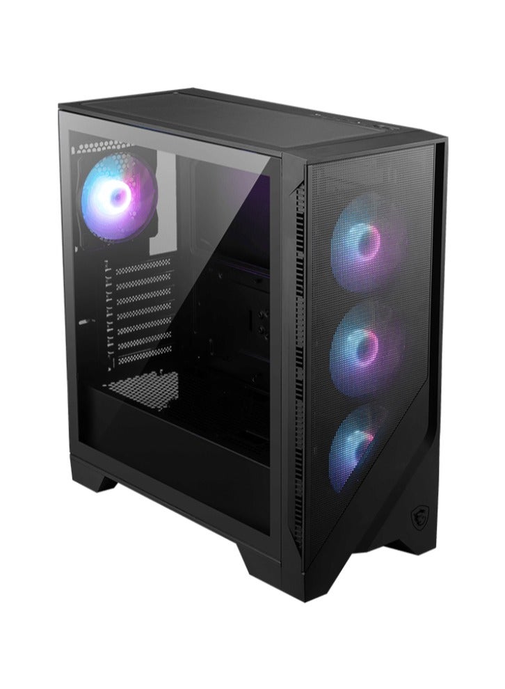 إم اس أي صندوق ألعاب MAG FORGE 321R AIRFLOW Mid-Tower ATX – لوحة جانبية من الزجاج المقسى، 4 مراوح ARGB بحجم 120 مم، لوحة أمامية شبكية، USB 3.2 Gen2x2 Type-C، دعم ATX/Micro-ATX/Mini-ITX، دعم مبرد بحجم 360 مم، مزامنة Mystic Light، أسود | 306-7G23R22-HH9 - Image 2