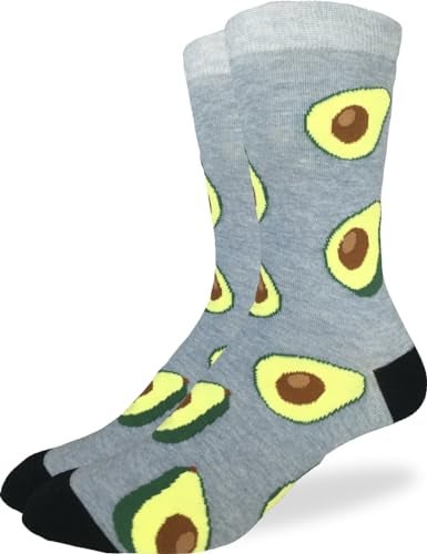 Good Luck Sock Men's Avocado, Gray Socks, Adult, Shoe Size 7-12 - Image 1