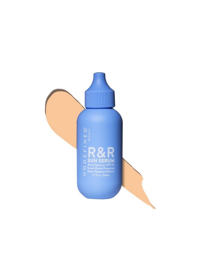 Undefined Beauty R&R Sun Serum Tinted Mineral Broad Spectrum Sunscreen Spf 50 (Light)  - Image 1