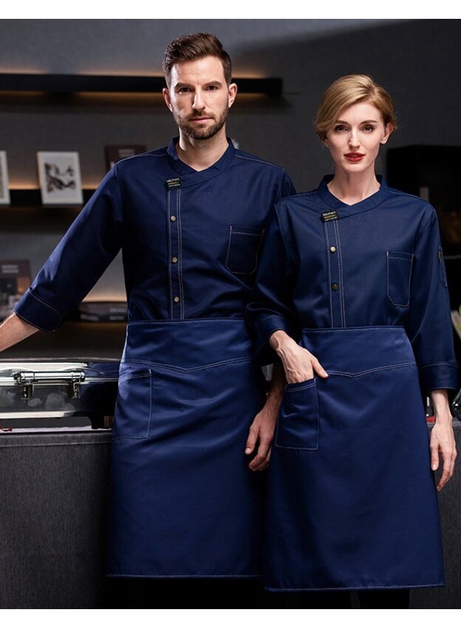 NIBEMINENT Chef Uniforms Hotel Costume Long Sleeve Restaurant Chef Coat Men Kitchen Clothes Shirts Jacket Cook Clothes Cafeteria  - Image 1