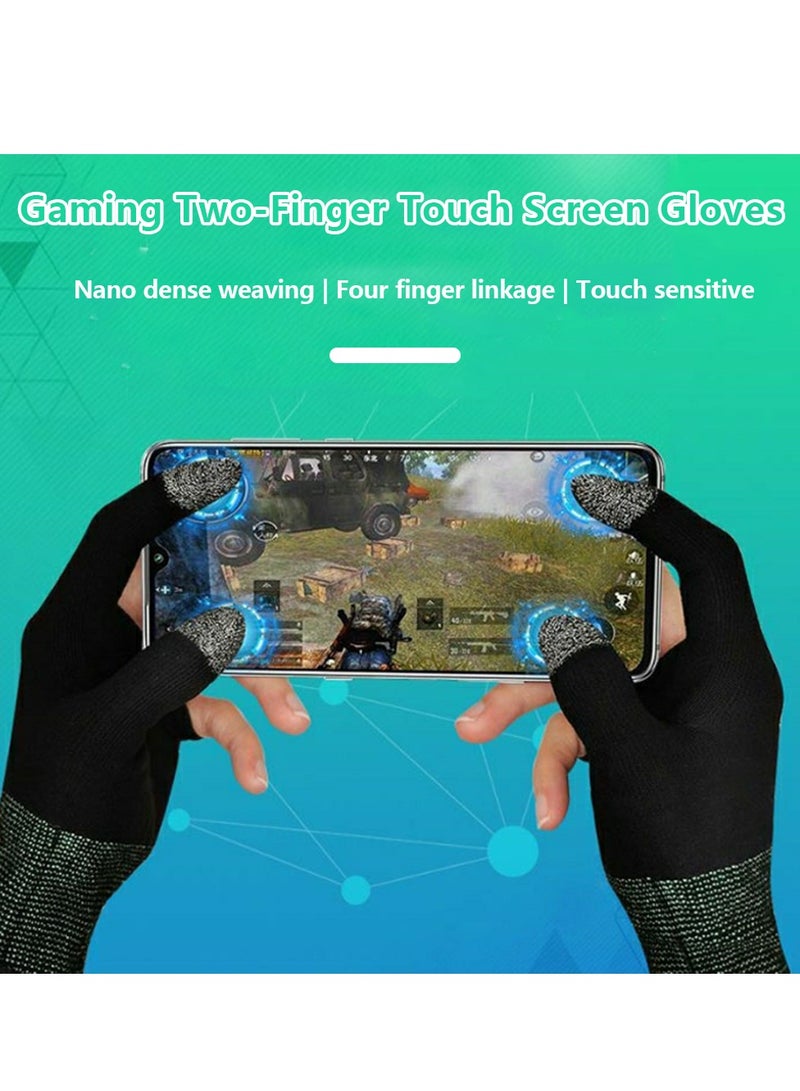 SYOSI E Sports Gaming Gloves, Gaming Finger Sleeves, Anti Sweat Breathable, Thumb Sleeves for Highly Sensitive Nano Silver Fiber Material + Nylon, for PUBG Mobile Phone Games Accessories BLACK - Image 3