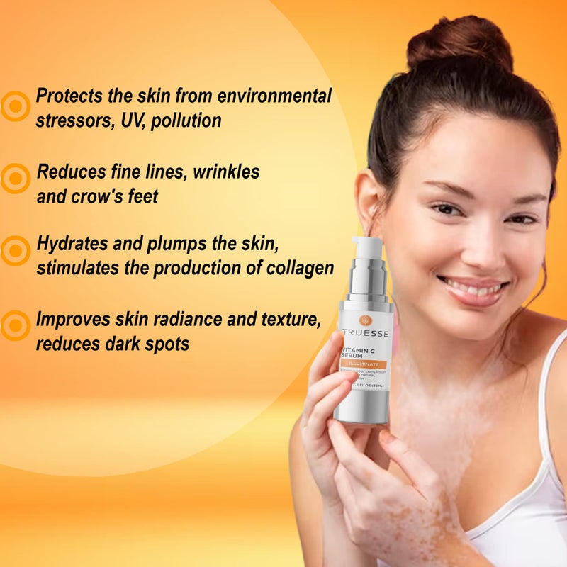 TRUESSE Ayurvedic Vitamin C Serum - Antioxidant Powers to Heal and Restore Skin for the Perfect Daily Glow - Hyaluronic Acid for Hydration - Image 3