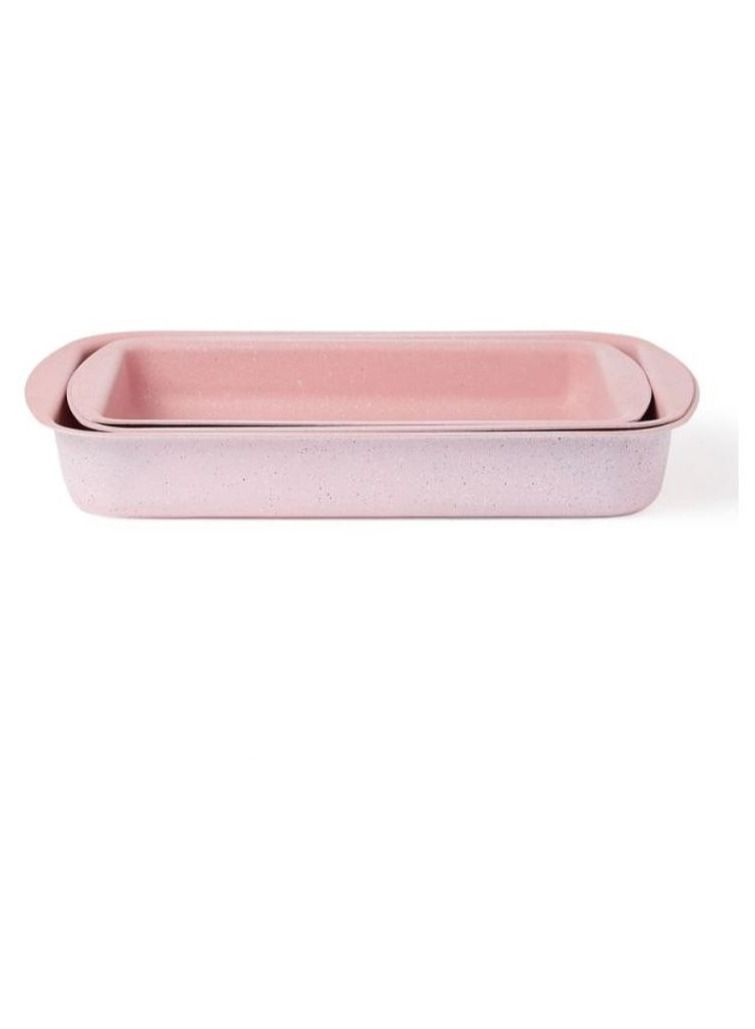 DubaiGallery 3-Pieces Granite Square Pan Set Pink Square Pan 1 (33x22), Square Pan 2 (35x25), Square Pan 3 (38x28)cm - Image 4