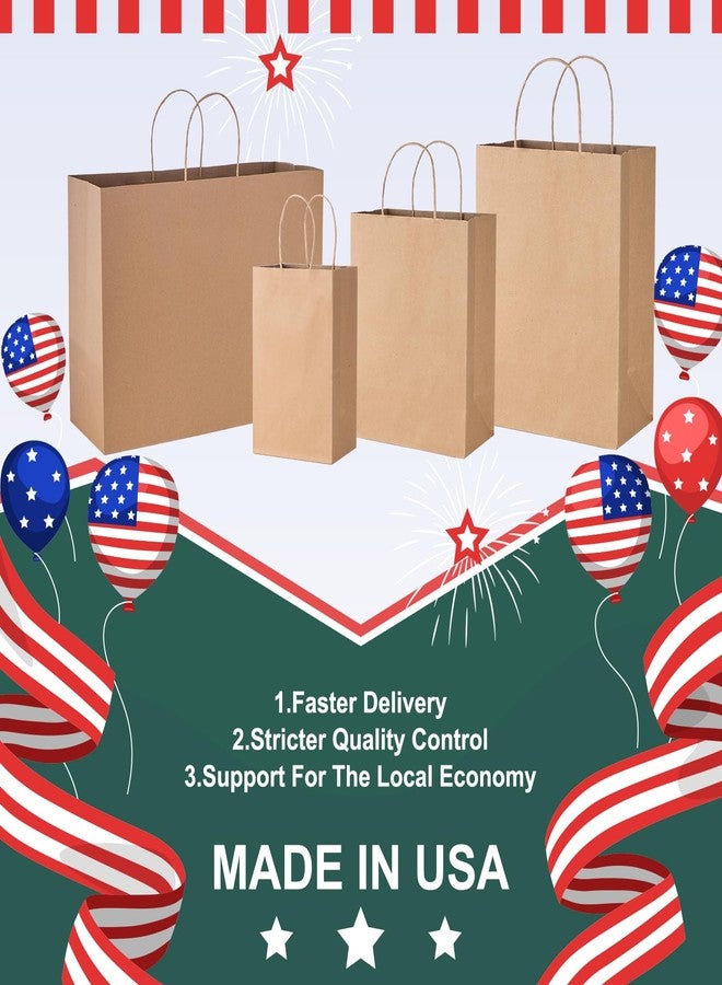 METRONIC Paper Gift Bags 5.25x3.75x8 Inch 20Pcs, Gift Wrap Bags with Handles, Brown Kraft Paper Bag for Small Business, Heavy Duty Bulk Bag for Birthday Party Favors, Shopping, Retail - Image 3