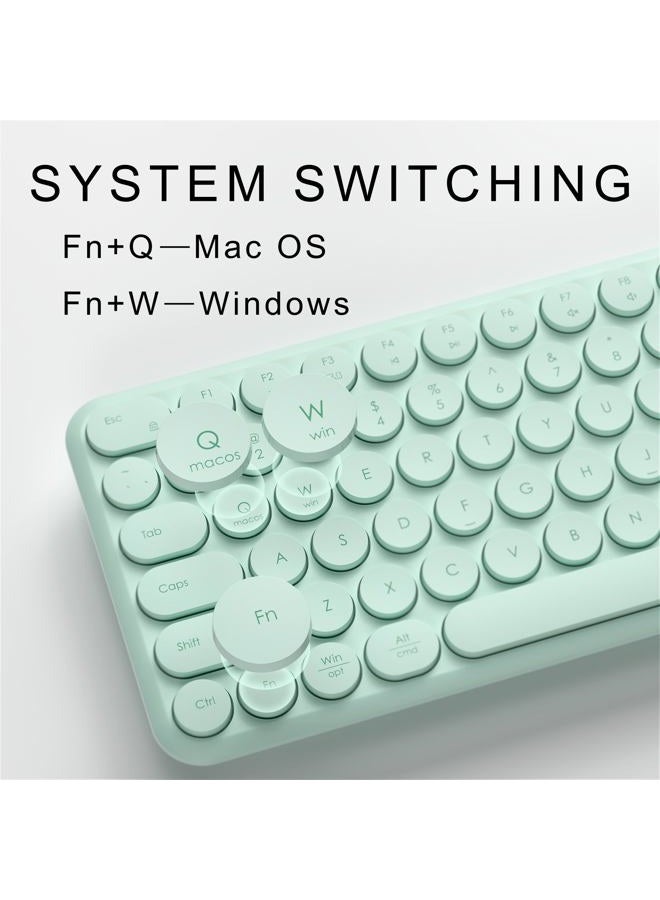MPTOG Wireless Keyboard and Mouse Set – MPTOG Full-Sized 110Pcs Slim Round Key Design, Quiet Typing, Adjustable DPI Ergonomic Mouse, Wireless Combo for PC, Mac, Laptop, Tablets(Mint Green) - Image 4