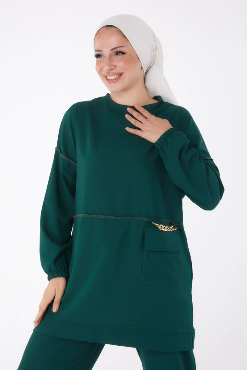 Tofisa Plain Mid Women Green Tunic Pants - 10542