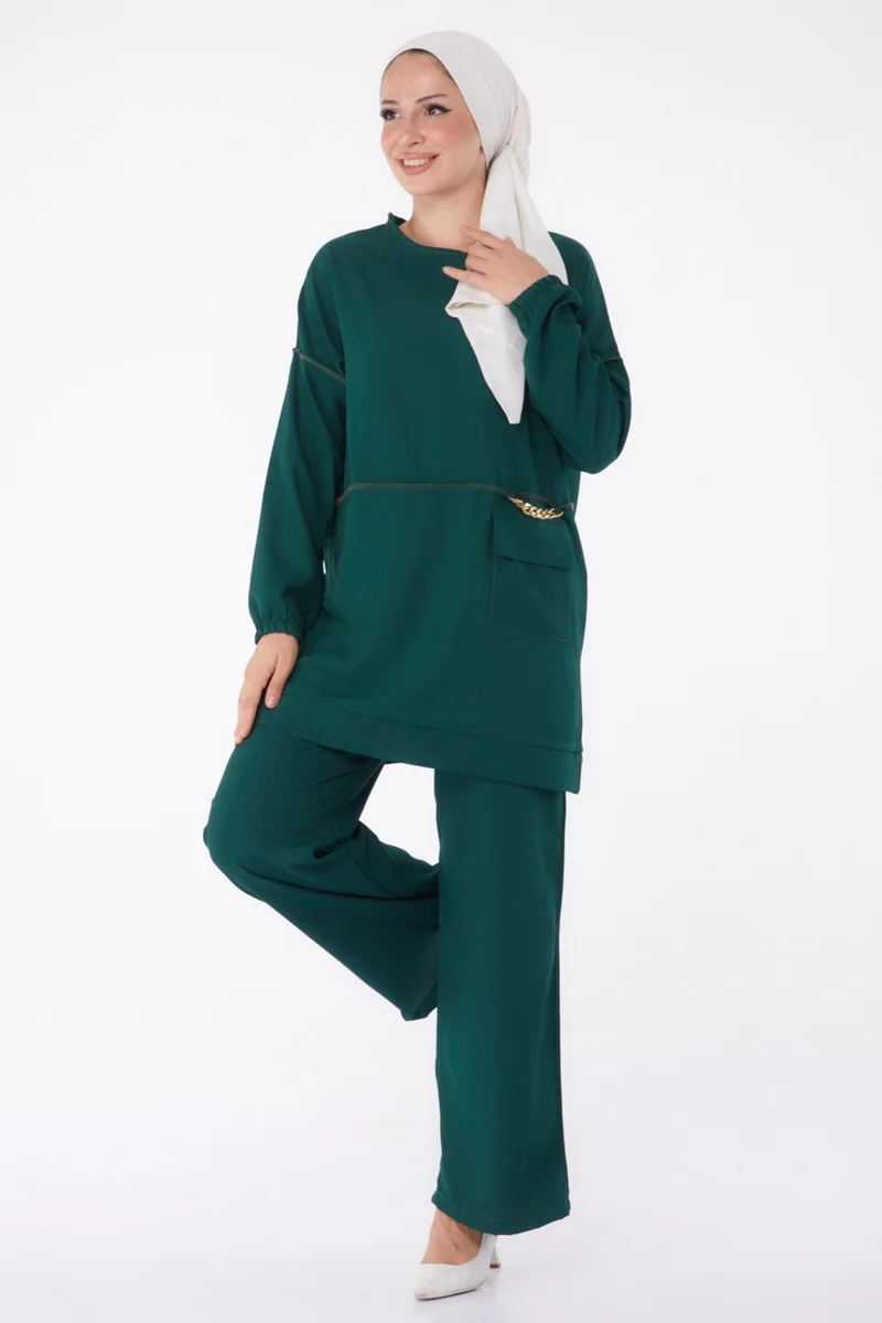 Tofisa Plain Mid Women Green Tunic Pants - 10542