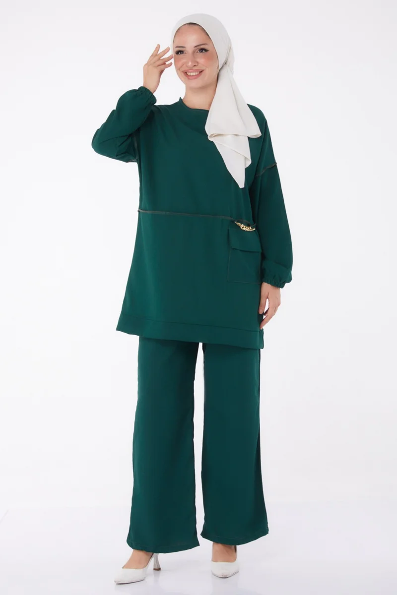 Tofisa Plain Mid Women Green Tunic Pants - 10542