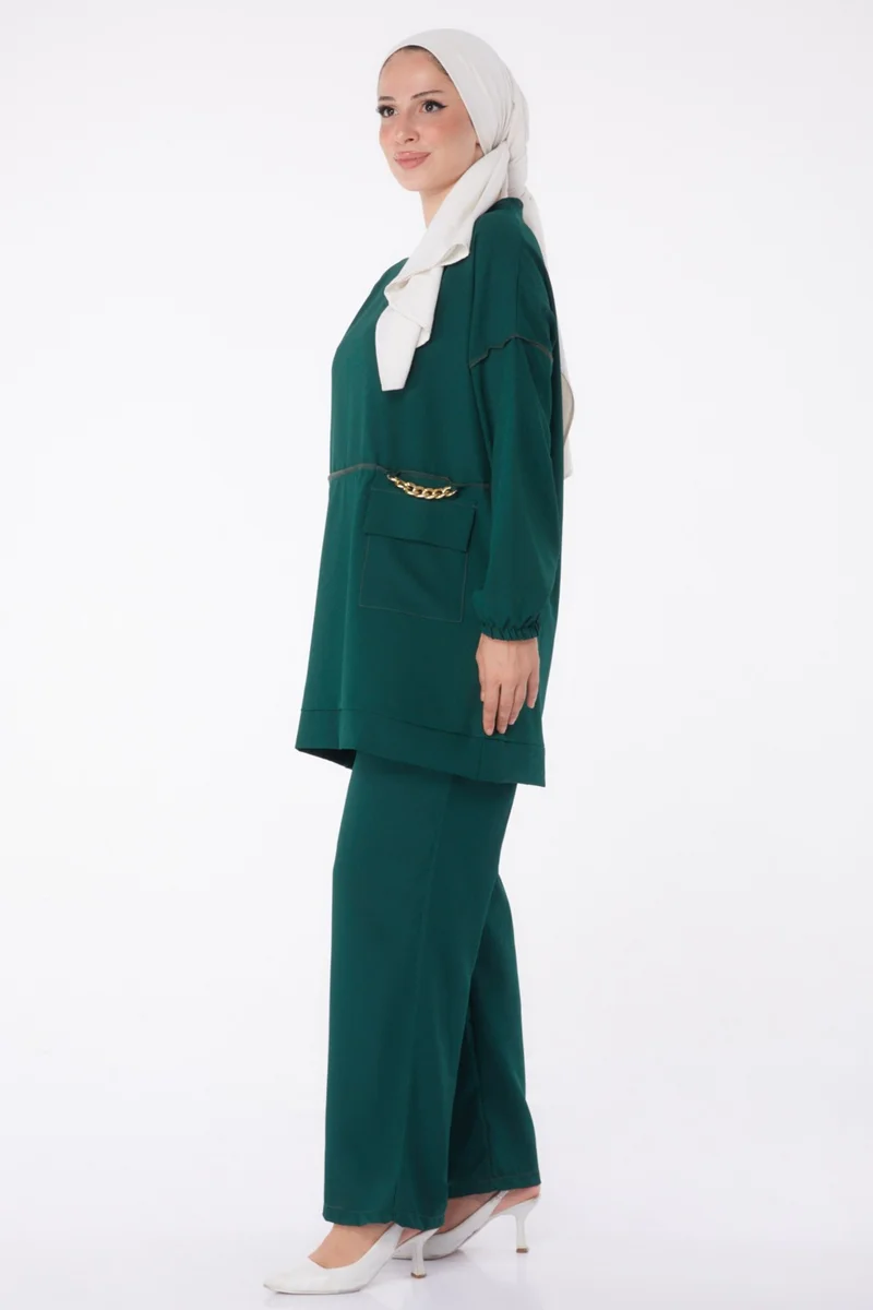 Tofisa Plain Mid Women Green Tunic Pants - 10542