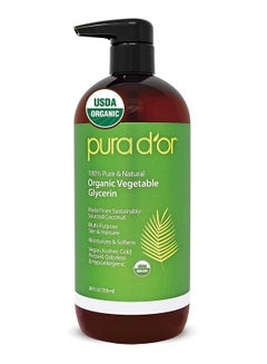 Pura d'or PURA D'OR 100% Pure USDA Organic Vegetable Glycerin Premium Grade Derived from Coconut Oil 24 Fl oz  - Image 1