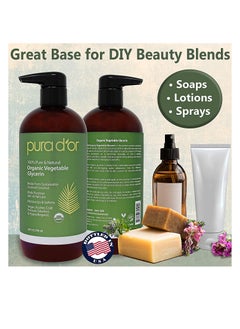 Pura d'or PURA D'OR 100% Pure USDA Organic Vegetable Glycerin Premium Grade Derived from Coconut Oil 24 Fl oz  - Image 2