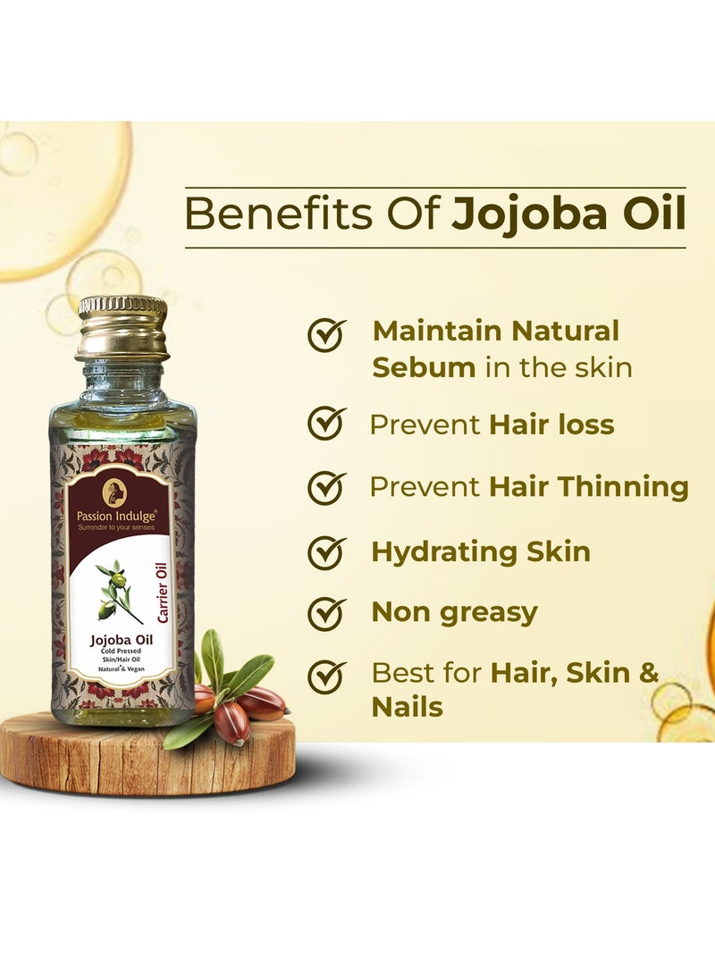 passion indulge زيت الجوجوبا من Passion Indulge للشعر وفروة الرأس - علاج طبيعي للنمو، قشرة الرأس والعناية بفروة الرأس الجافة | نباتي، معتمد من PETA | زيت ناقل مرطب | 60 مل - Image 3