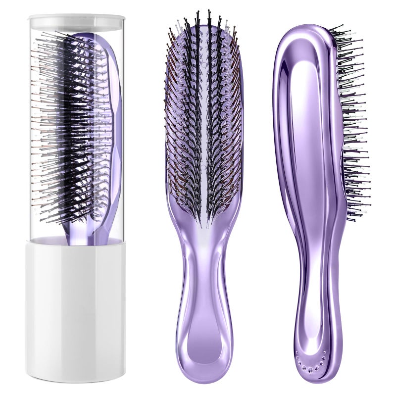 FERNIDA Detangling Brush for Women Girls - Detangler Hair Brush for Straight Long Wet Dry Hair, 572 Soft Bristles Scalp Brush, Purple - Image 1