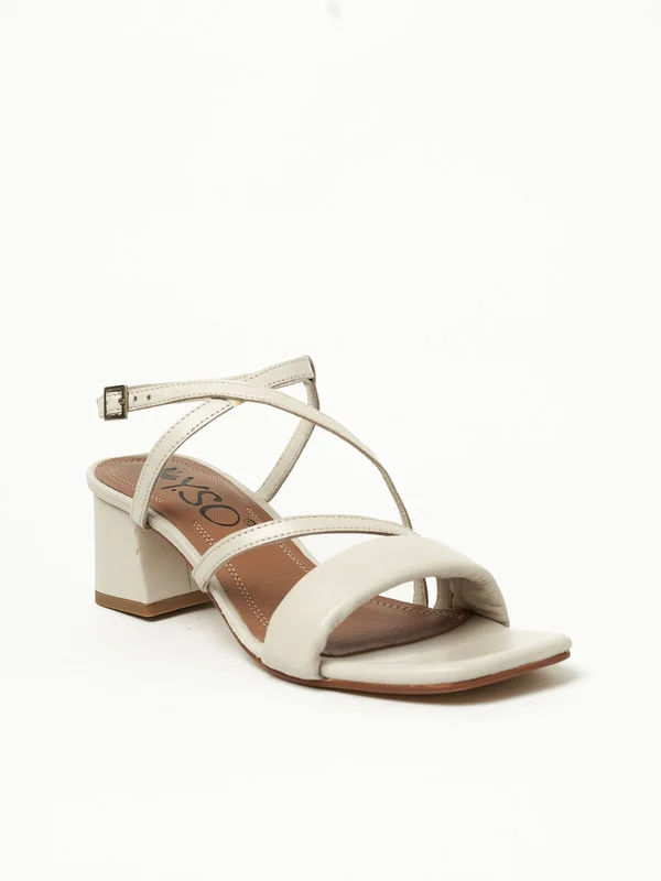 Y.so Y.SO Ladies Mid Heel Sandals White | Made In India