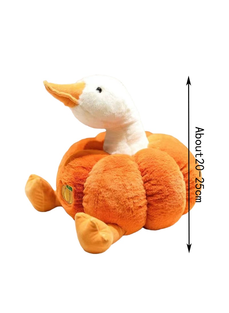 8-Inch Pumpkin Goose Plush Toy, Animal Pillow, Soft Cartoon Doll Decoration, Suitable As A Gift For Children And Loved Ones On Birthdays And Holidays - Image 2
