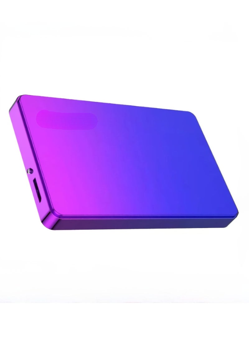 External Hard Drive, USB3.0 Ultra Slim HDD Storage Device, Portable Compact High-speed Mobile Hard Disk Compatible for Pc, Desktop, Mobiles, Laptop, Game Console, Ps4, (Gradient Blue Purple, 500GB) - Image 1