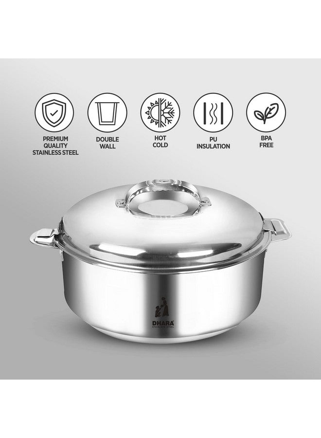 Dhara Stainless Steel Dhara Stainless Steel 3500 Ultra Insulated Double Walled Roti Server 2800ml Capacity | Airtight | Leak Proof | Stainless Steel Thermoware Insulated Hot and Warm Chapati Casserole | Ideal for Gifting - Image 2