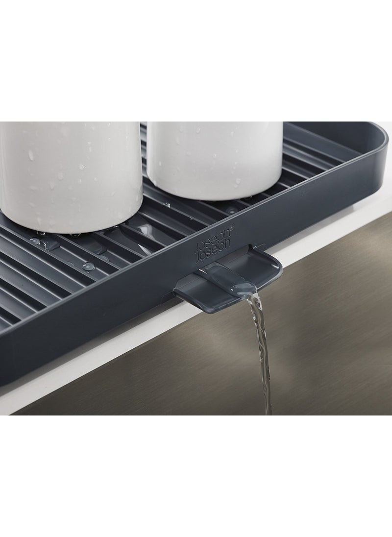 Joseph Joseph Joseph Joseph 85084 Y-Rack Dish Rack and Drainboard Set with Cutlery Organizer Drainer Drying Tray Large for Kitchen, Gray  - Image 3