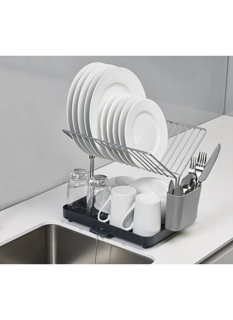Joseph Joseph Joseph Joseph 85084 Y-Rack Dish Rack and Drainboard Set with Cutlery Organizer Drainer Drying Tray Large for Kitchen, Gray  - Image 2