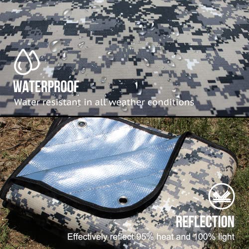 LYN Wild Masquerade:LYN Heavy Duty Camo/Camouflage Transformative Emergency Survival Blanket/Tent-XL,Thermal Space Mylar Waterproof with Stake for Camping,Army,Tarp,Hiking,Mountaining&Survival Gear - Image 5