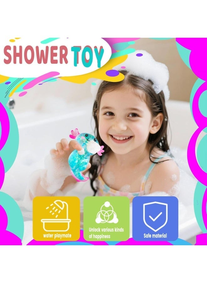 GIOIO Axolotl Squishy Stress Relief Toy Glitter Fidget Toys Cute Malt Sugar Axolotl Toy Fidget Toys for Kids Youth Adult, Party Favors Anxiety Relief Squishy Toys(Blue) - Image 4