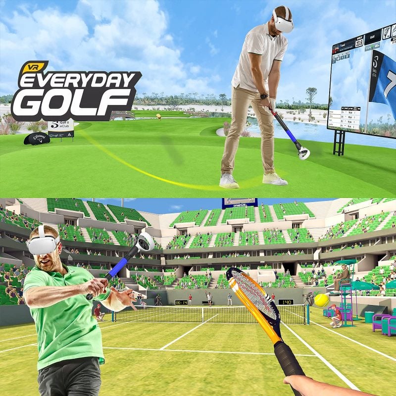 قبضات تحكم VR: 3 تكوينات، سيليكون مقاوم للعرق، قفل آمن - شعور غامر بملعب الجولف، ملحقات Quest 2 لألعاب الحركة VR، لجميع الأعمار - Image 5