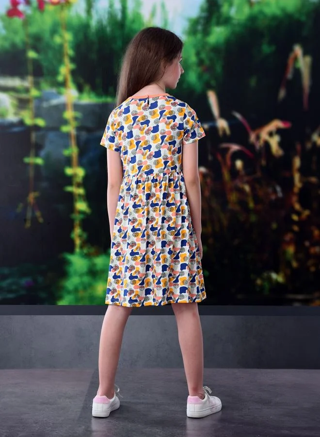 victor and jane Victor And Jane Pack of 2 - All-Over Printed Short Sleeve A-Line Dress