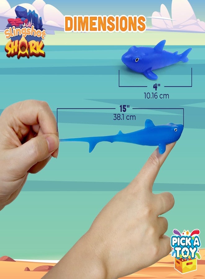 PICK A TOY 36 Pcs Shark Party Favors Stretchy Slingshot Toys, Mini Toys Age 4-8 8-12, Birthday Goodie Bags Stuffers, Sea Animal Party Decorations, Fish Shooter Game Finger Flicker, Party Favors - Image 4