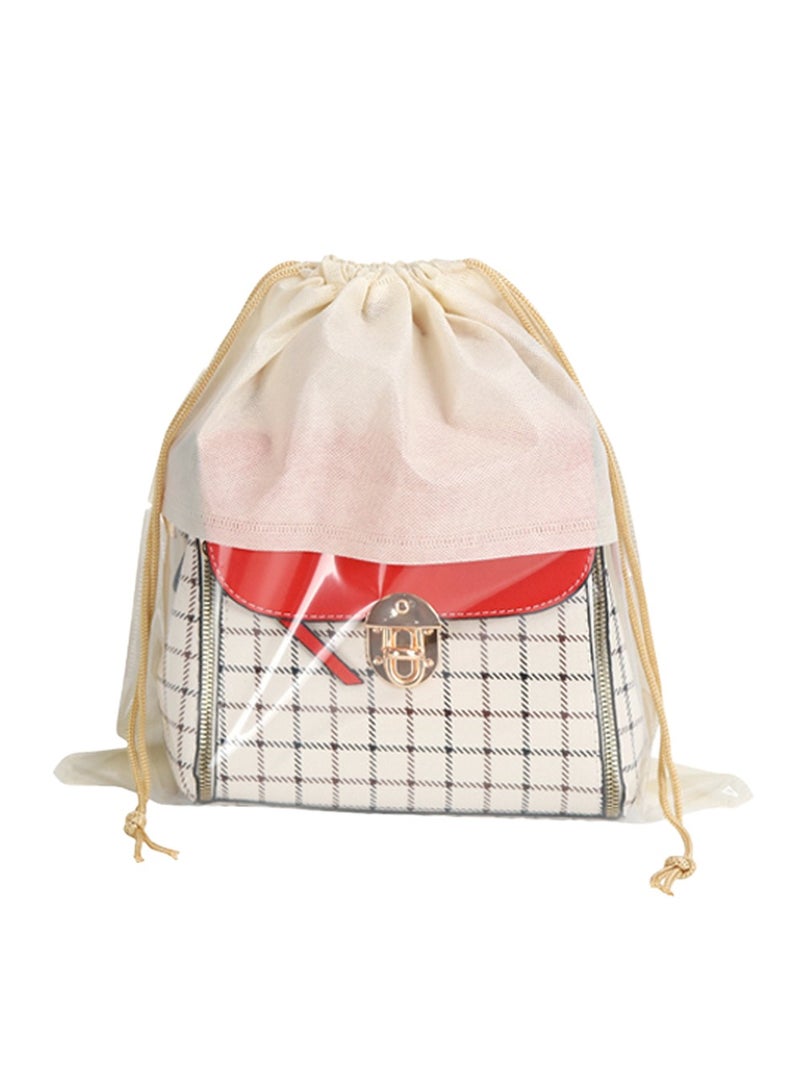 10 Pack Travel Shoe Handbag Waterproof Dust Bags,45cmx45cm Non-Woven Fabric Dustproof Drawstring Breathable Clear Window Dust Cover Storage Bags Handbag Storage Shoe Pouch Organizer for Men and Women - Image 3