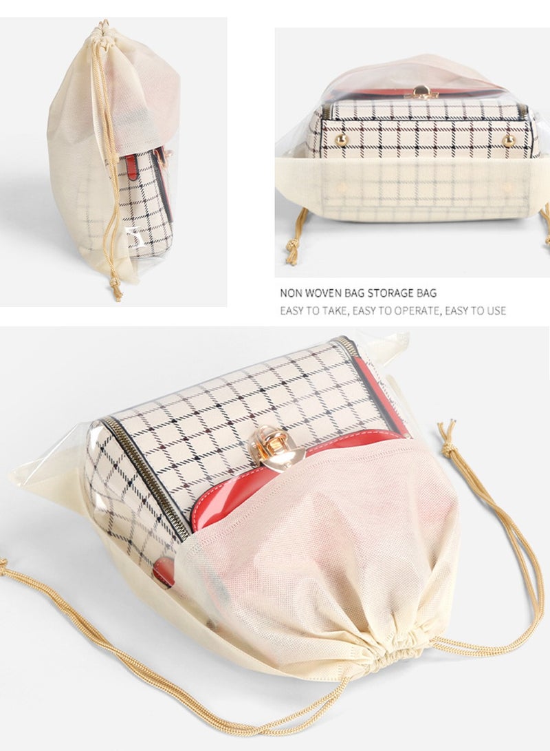 10 Pack Travel Shoe Handbag Waterproof Dust Bags,45cmx45cm Non-Woven Fabric Dustproof Drawstring Breathable Clear Window Dust Cover Storage Bags Handbag Storage Shoe Pouch Organizer for Men and Women - Image 5