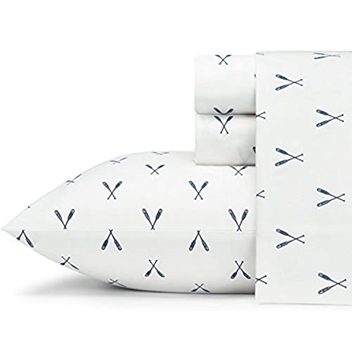 Eddie Bauer - Queen Sheets, Cotton Percale Bedding Set, Crisp & Cool Home Decor (Eddies Oar, Queen) - Image 1