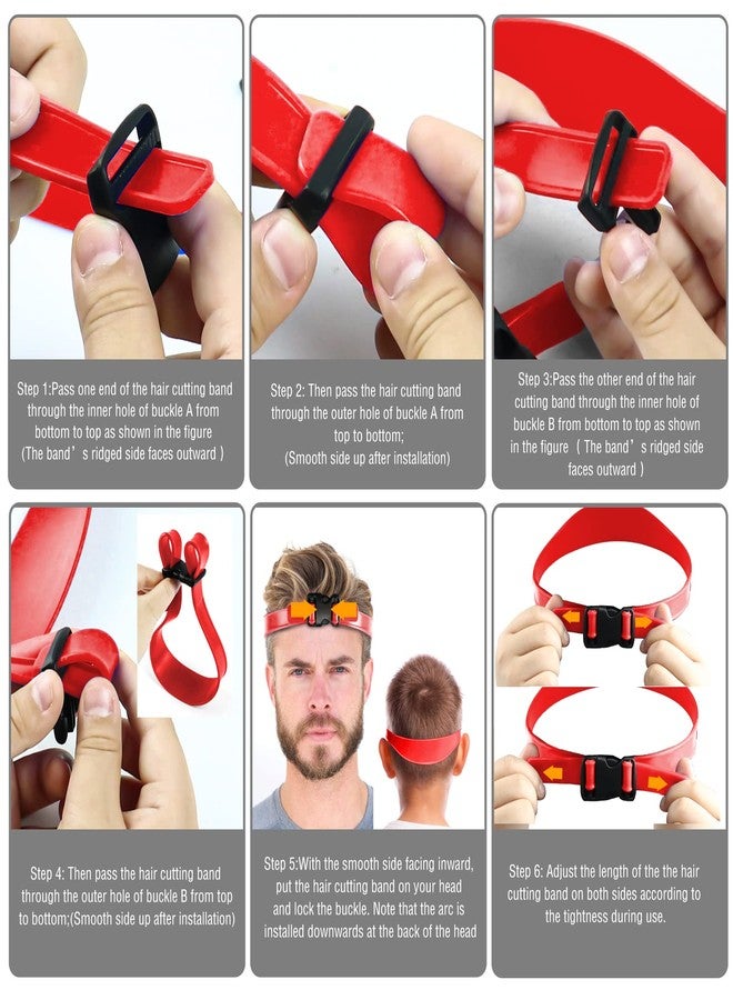 AOMGD Neckline Shaving Template and Adjustable Hair Trimming Guide,DIY Self Haircutting System, Shaving and Keeping a Clean and Straight Neck Hairline,Easy Use Tool Soft Portable (Red) - Image 4