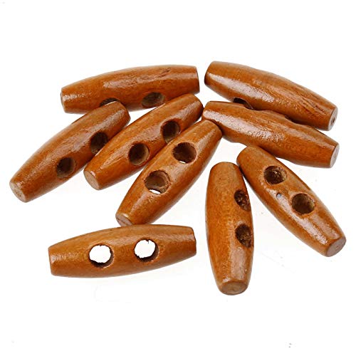 COTOWIN 24pcs Paint Wood Toggle Buttons Sewing Craft DIY Accessory,1-1/4 x 3/8 Inch (28 mm x 10 mm) - Image 5