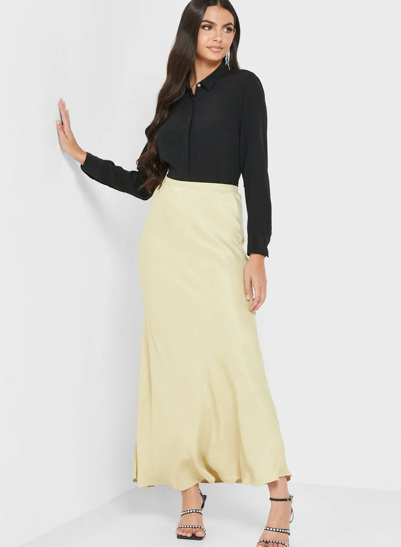 KAYFI High Waist Maxi Skirt